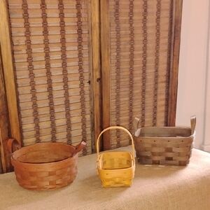 Vintage 80s/90s Longaberger Berry Baskets, Small Gathering Baskets 3 Total